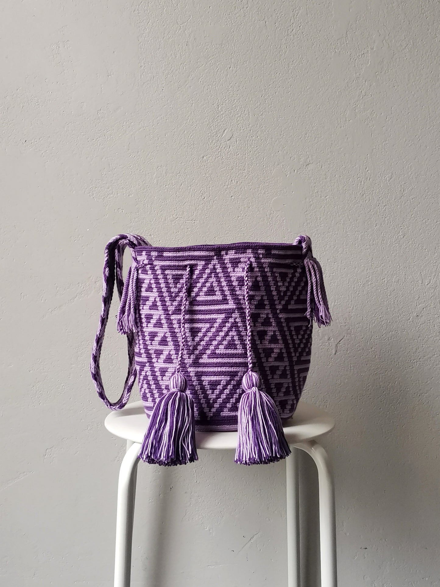 Borsa mochila a tracolla M/L viola e lilla