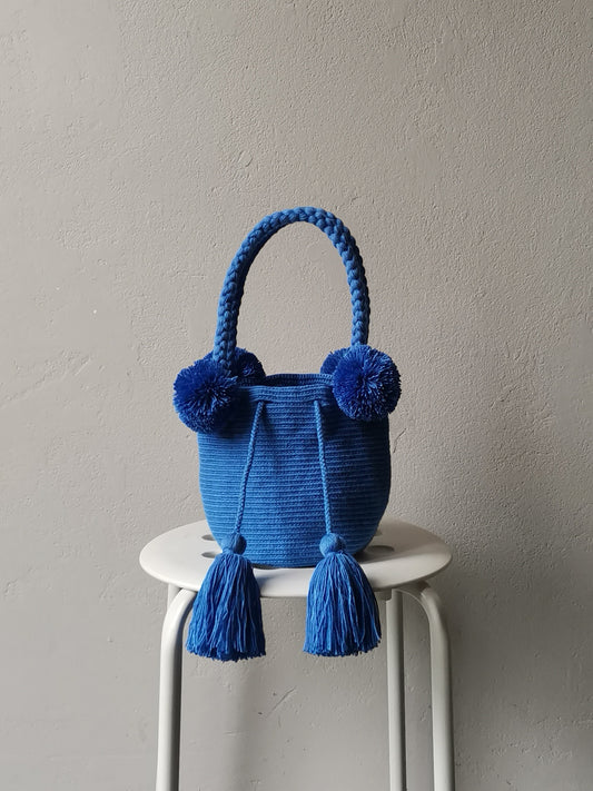 Mochila handbag S single color cornflower blue