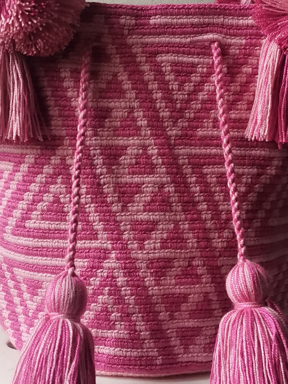 Borsa mochila a mano M/L rosa acceso e rosa