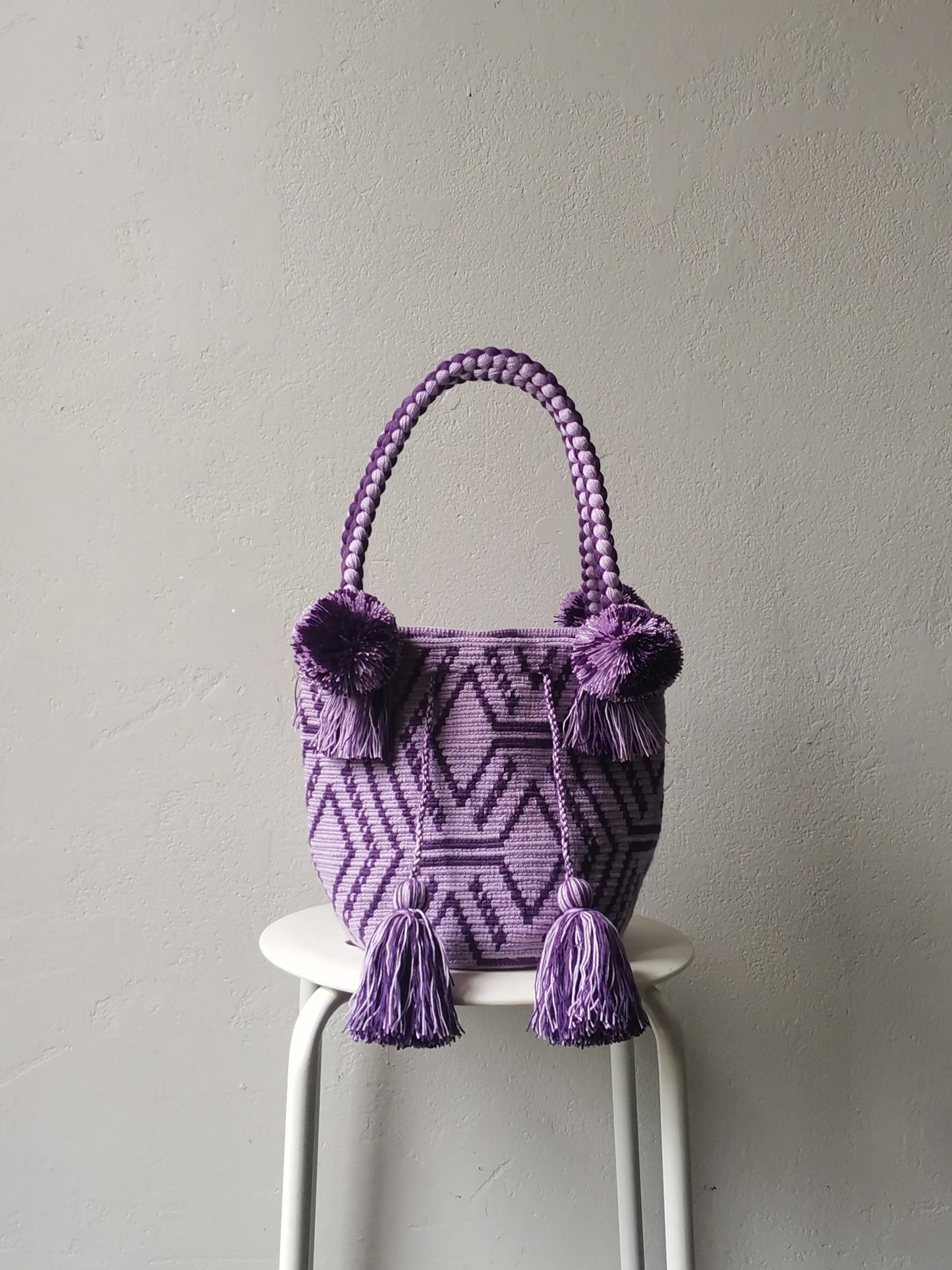 Borsa mochila a mano M/L lilla e viola