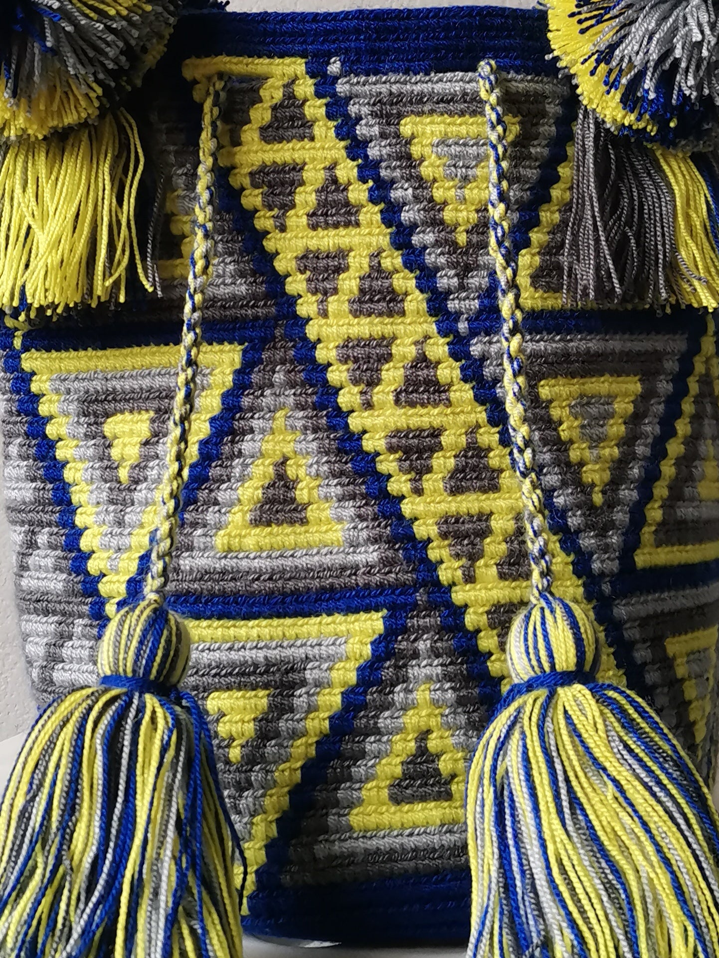 Sac à main mochila M bleu et jaune